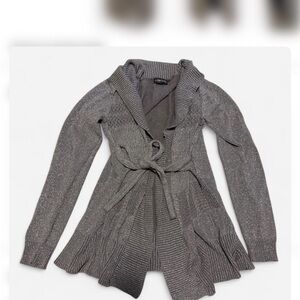 Rampage Shimmering Gray Cardigan Sweater